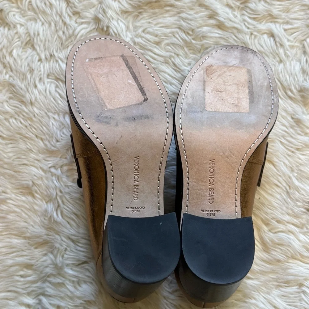 Veronica Beard Penny Block Heel Pump in Dark Gold Leather - Size 6.5 - Picture 8 of 8